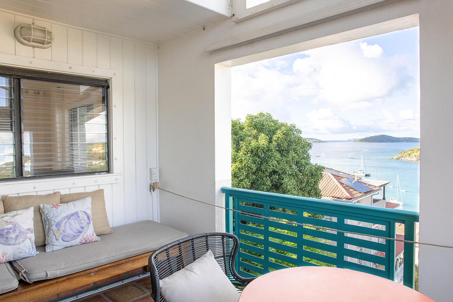 Harbor View covered balcony